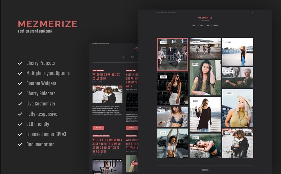Mezmerize - Fashion Brands Lookbook WordPress Theme