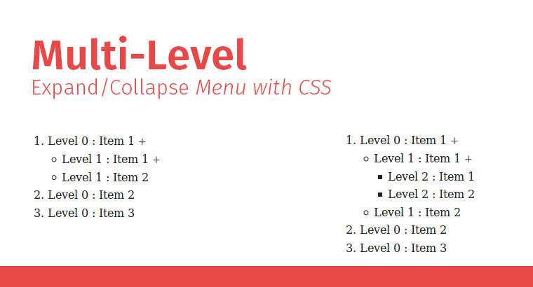 Multi-Level tree menu with CSS